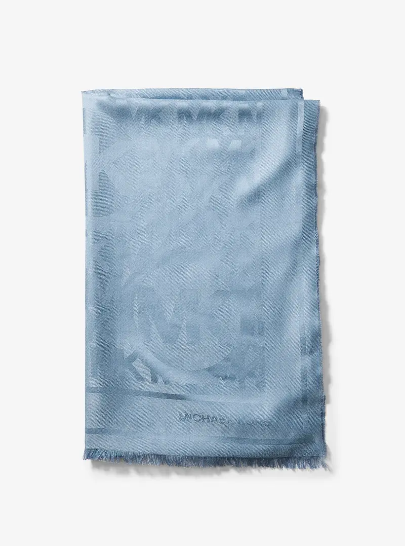 MK Sciarpa con logo jacquard - Blu - Michael Kors