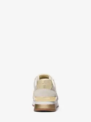 MK Sneaker Andi in pelle e mesh effetto metallizzato - Oro - Michael Kors miniatura 2