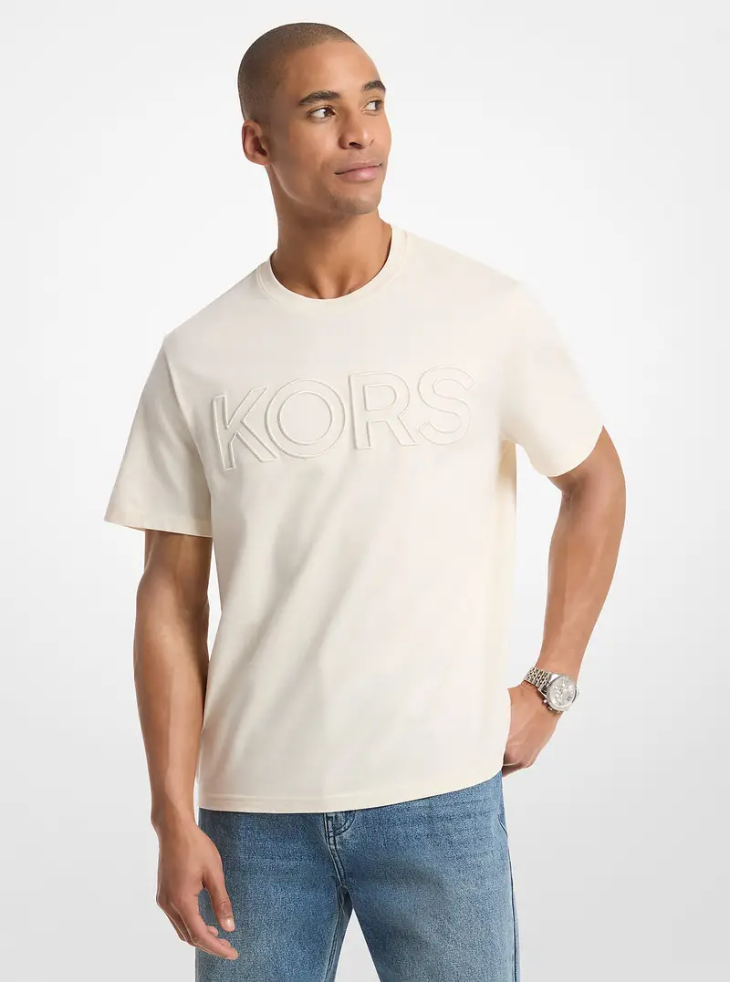 MK T-shirt in jersey di cotone KORS - Naturale - Michael Kors miniatura 2