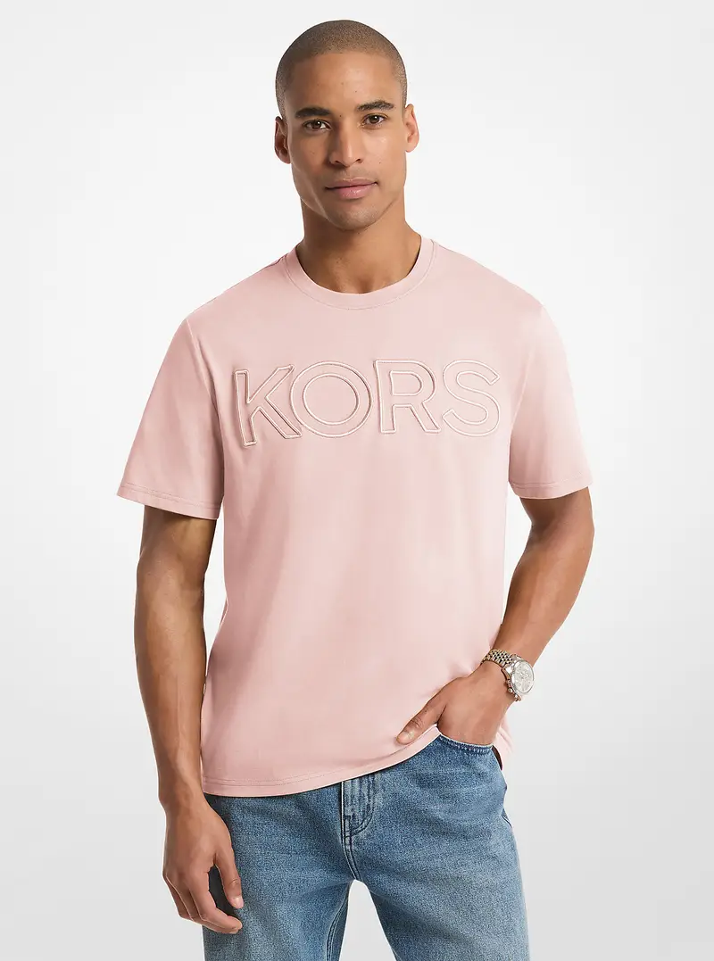 MK T-shirt in jersey di cotone KORS - Rosa - Michael Kors miniatura 2