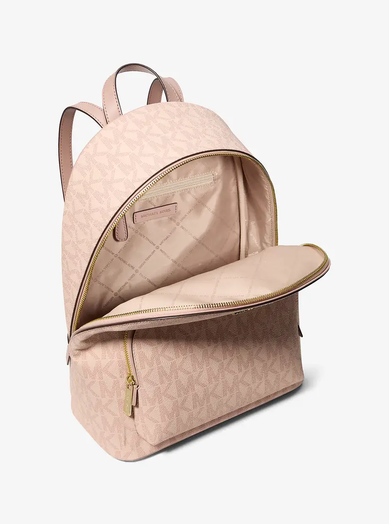 MK Zaino Connie medio con stampa logo - Rosa - Michael Kors miniatura 3