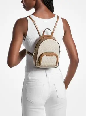 MK Zaino Jaycee extra small con stampa logo - Naturale - Michael Kors miniatura 3