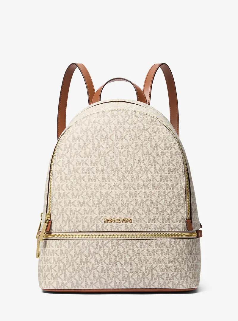 MK Zaino Rhea medio con stampa logo - Naturale - Michael Kors miniatura 3