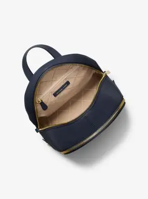 MK Zaino Rhea medio in pelle martellata - Blu - Michael Kors miniatura 2