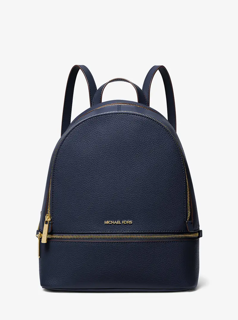 MK Zaino Rhea medio in pelle martellata - Blu - Michael Kors