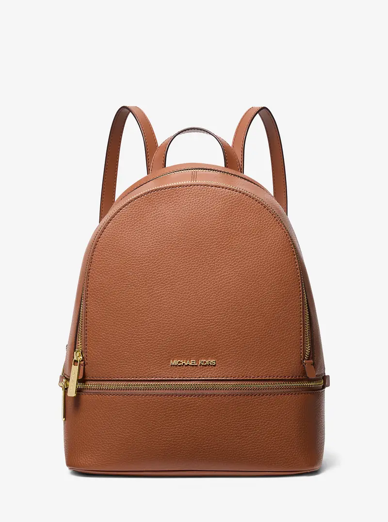 MK Zaino Rhea medio in pelle martellata - Marrone - Michael Kors miniatura 3