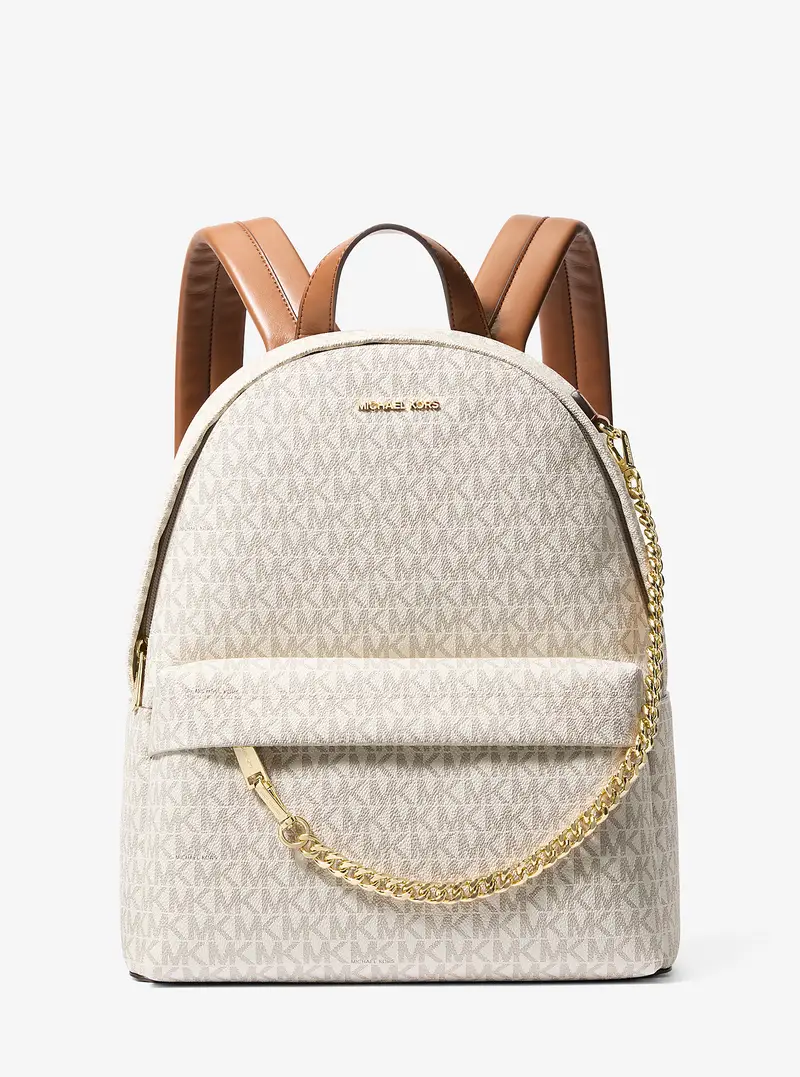 MK Zaino Slater medio con stampa logo - Naturale - Michael Kors