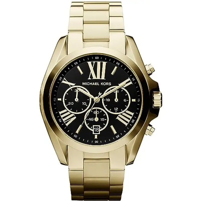 Michael Kors Oversized Bradshaw orologio al quarzo cronografo con cinturino in acciaio inossidabile oro da donna MK5739