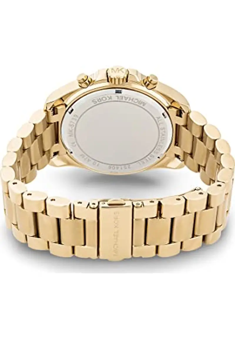 Michael Kors Oversized Bradshaw orologio al quarzo cronografo con cinturino in acciaio inossidabile oro da donna MK5739 miniatura 3