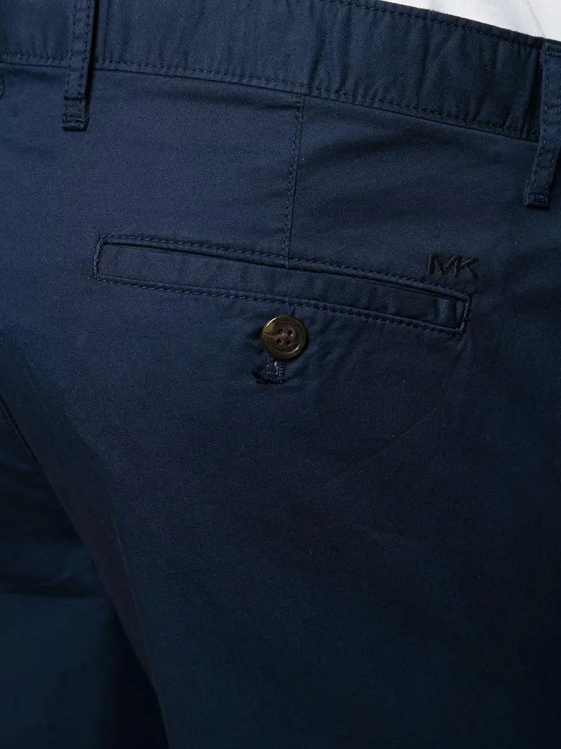 Pantalone blu scuro con vita elasticizzata sul retro miniatura 3