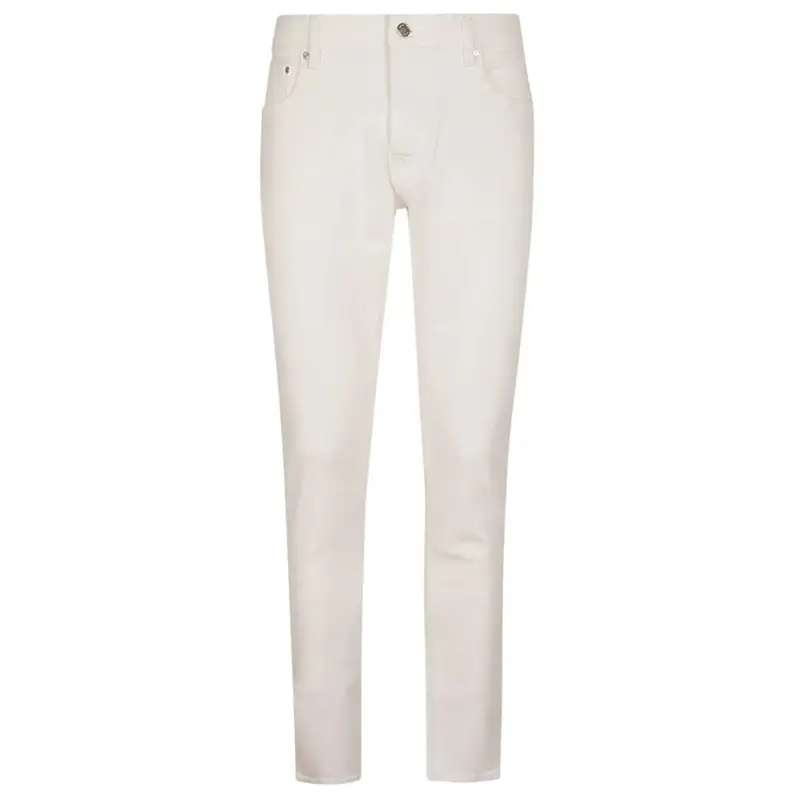 pantaloni da uomo in denim stretch modello classico bianchi