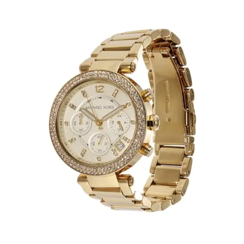 Michael Kors Parker orologio al quarzo cronografo con cinturino in acciaio inossidabile dorato per donna MK5354 miniatura 2