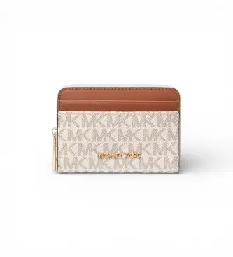 per donna 32T4GJ6Z5B Porta carte Jet Set Logo, beige e marrone (OSFA), Casual, PVC