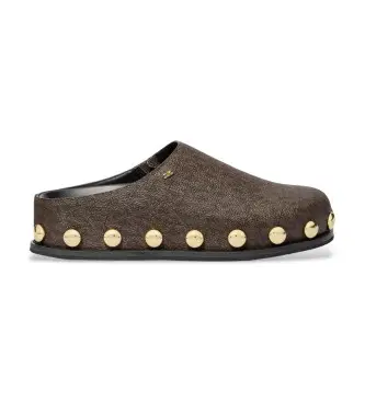 per donna 40R6HLFP1B Zoccoli con monogramma marrone (36), Basso, Nessuno, Casual