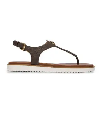 per donna 40R6VAFS1B Sandali con monogramma marrone (38 5), Basso, Fibbia, Casual, Poliuretano