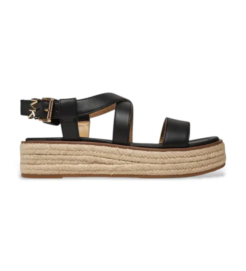 per donna 40S5LYFS1L Sandali Lynn in pelle nera (36), Nero, 3 a 5cm, Fibbia, Casual Naturale