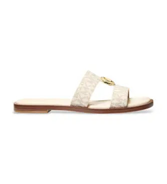 per donna 40S6ERFS2B Eleganti sandali in pelle beige (36), Basso, 1 a 3 cm, Nessuno, Casual