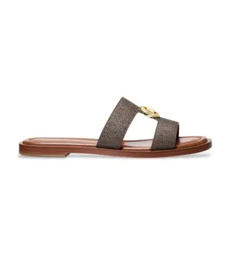 per donna 40S6ERFS2B Eleganti sandali in pelle marrone (36), Basso, 1 a 3 cm, Nessuno, Casual