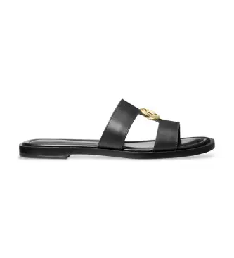 per donna 40S6ERFS2L Sandali estivi in pelle nera (36), Nero, Basso, 1 a 3 cm, Nessuno, Casual Oro