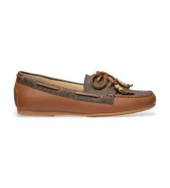 per donna 40S6FAFR1B Mocassini Fallon in pelle marrone (36), Basso, 1 a 3 cm, Nessuno, Casual, Classico