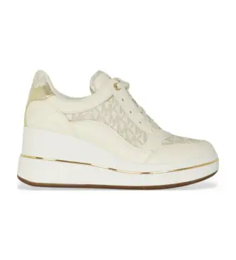 per donna 43F5EMFS2L Sneaker Emmy in pelle beige (36), 5 a 8cm, Stringhe, Casual