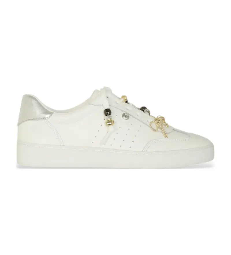 per donna. 43F5SCFS4L Sneakers Scotty in pelle bianca (36), Bianco, Basso, Stringhe, Casual