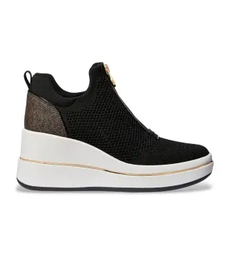 per donna 43R6EMFP3D Sneakers Emmy Mesh Zip-up, marrone, nero (37), 3 a 5cm, Cerniera, Casual