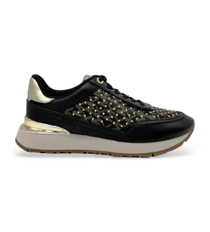 per donna 43R6NOFS1Y Nuove sneakers in pelle nera (36), Nero, Basso, Stringhe, Casual