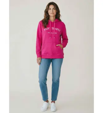 per donna MS6520W4MY Felpa con logo ricamato in rosa (XS), Casual, Cotone
