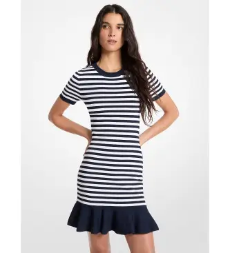 per donna MS683CFKVM Abito svasato blu navy (XS), Casual, Viscosa, Manica corta