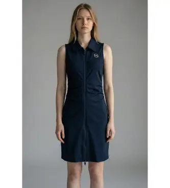 per donna MS683DNKND Abito blu con cerniera centrale (XS), Casual, Senza maniche / cinghie, Polister riciclato