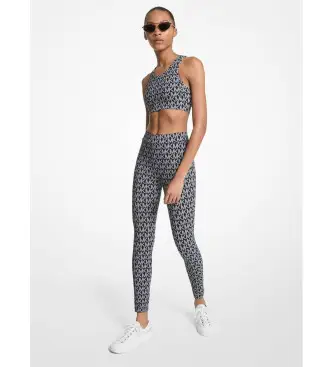 per donna MT530WN63M Leggings elasticizzati in maglia con logo neri (S), Nero, Casual, Nylon