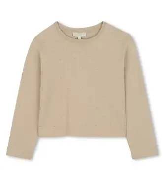 per ragazza R30497 Maglietta beige perla (5Años= 108cm), Casual, Cotone, Manica lunga, moda per bambini