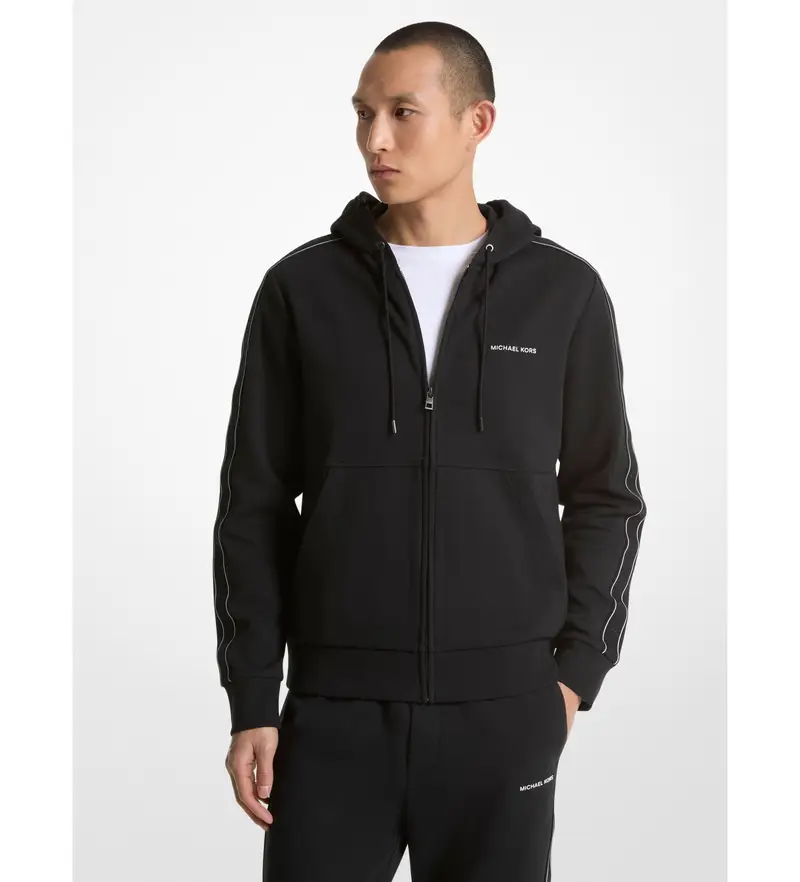 per uomo. CT4524K5MF Felpa con zip a righe nere (XXL), Nero, Casual, Cotone, Manica lunga