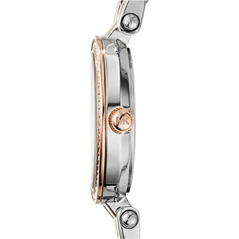 Michael Kors Petite Darci orologio al quarzo analogico con cinturino in acciaio inossidabile argento e oro rosa per donna MK3298 miniatura 3