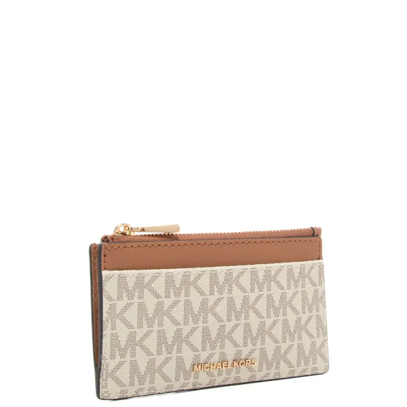 portacarte da donna in vera pelle con stampa pattern logo monogram vanilla acorn miniatura 2