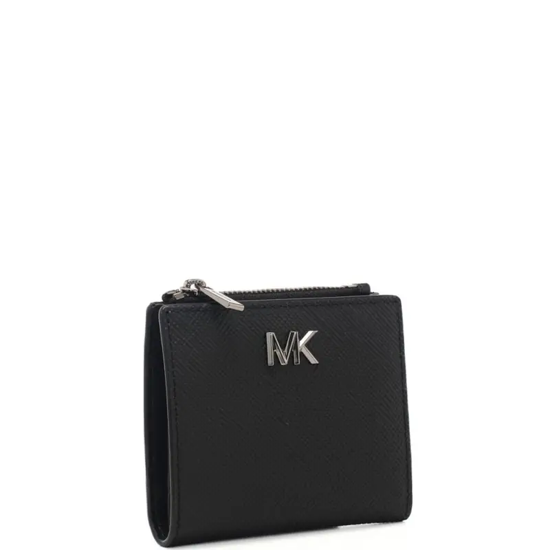 Michael Kors portacarte da uomo con texture martellata e logo monogram nero miniatura 2