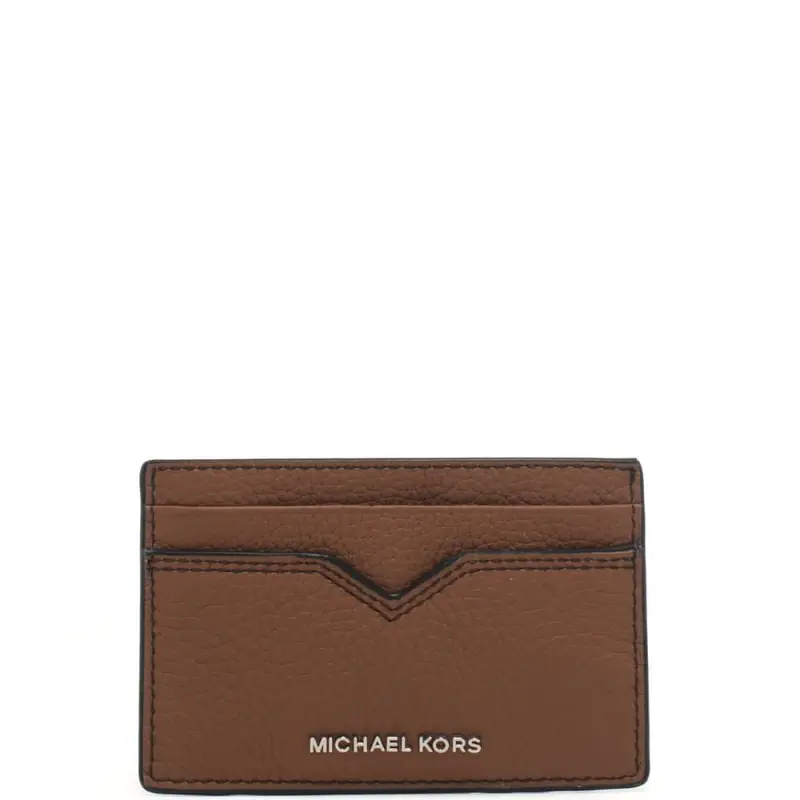 Michael Kors portacarte da uomo in vera pelle martellata con logo lettering luggage