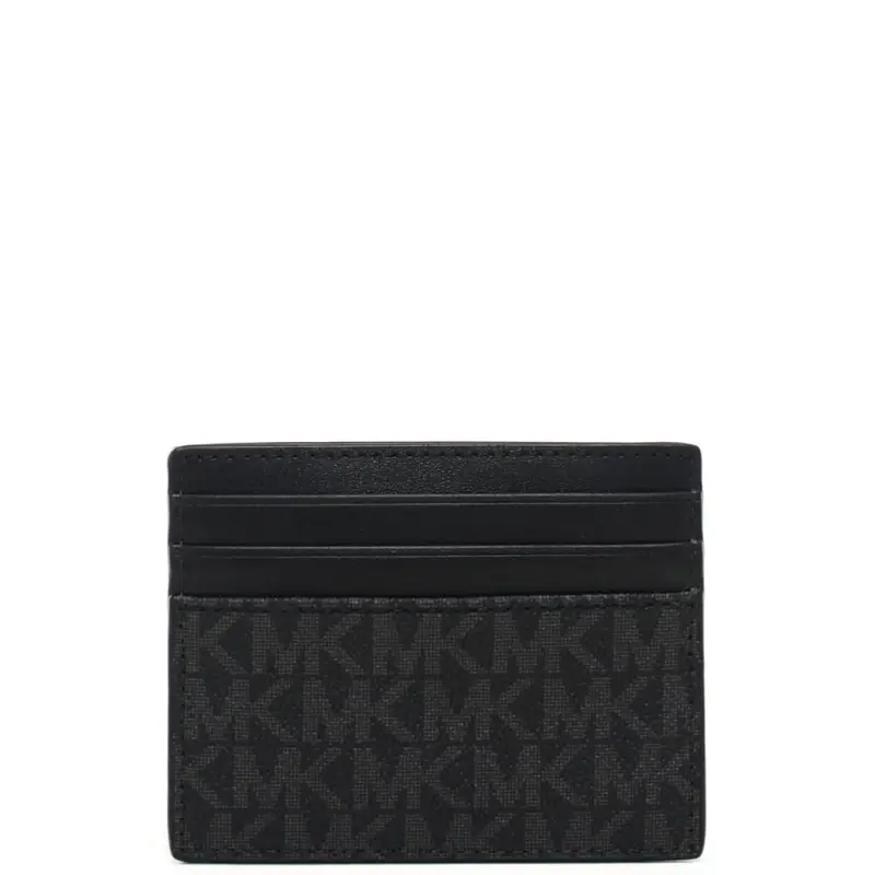 Michael Kors portacarte greyson da uomo con stampa logo black miniatura 3