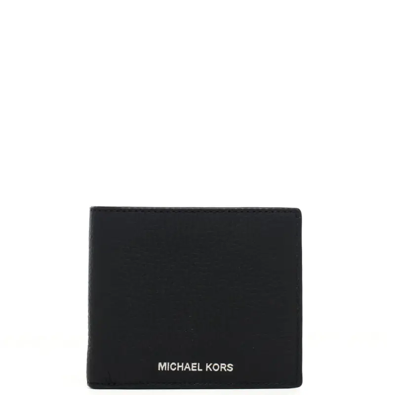 portafoglio a libro da uomo hudson in pelle martellata nera