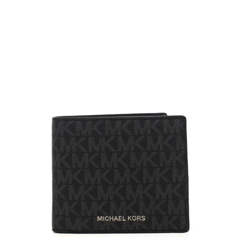 portafoglio a libro greyson da uomo con stampa logo black