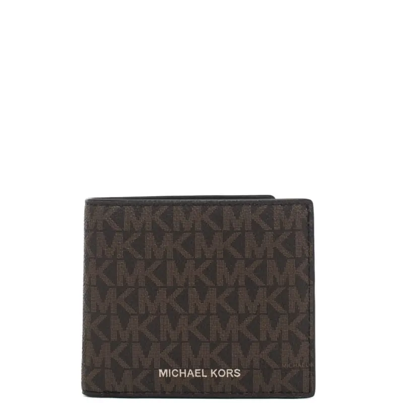 Michael Kors portafoglio a libro greyson da uomo con stampa logo brown black marrone nero