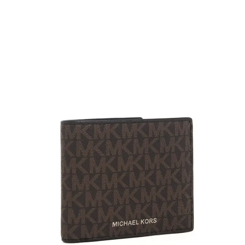 Michael Kors portafoglio a libro greyson da uomo con stampa logo brown black marrone nero miniatura 2