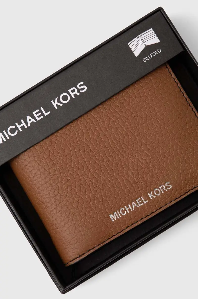 portafoglio in pelle Marrone miniatura 5