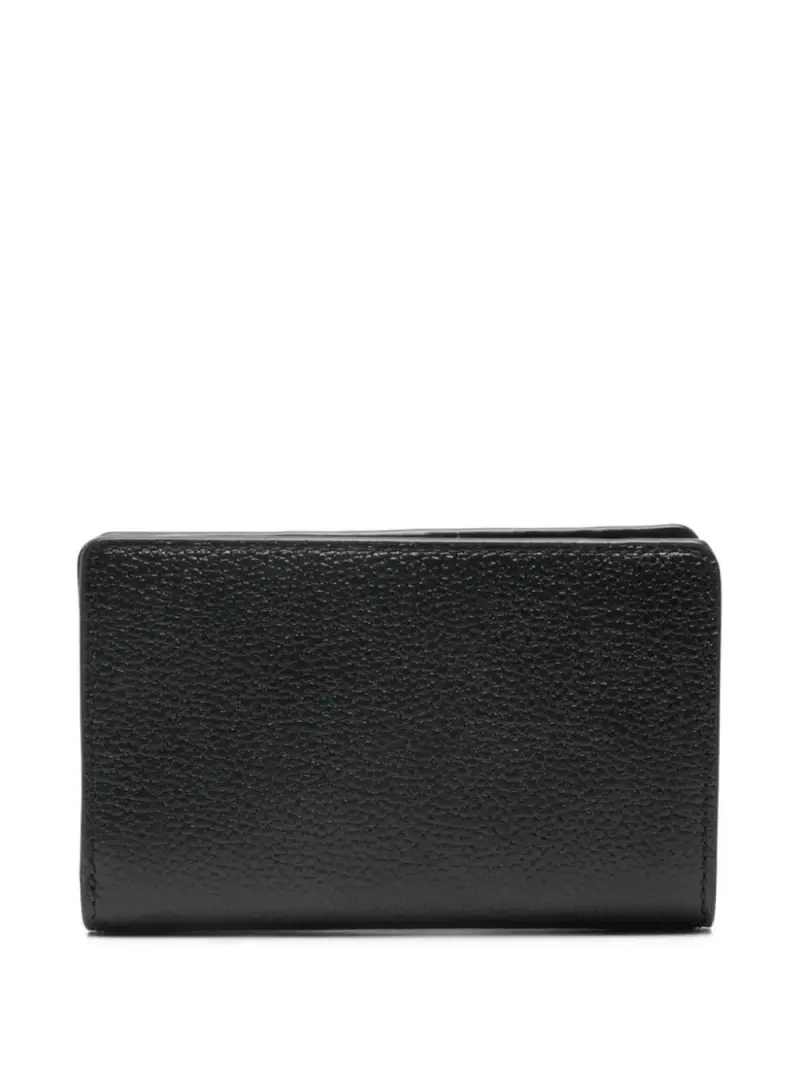 Portafoglio Medio in Pelle Nera Nero miniatura 3