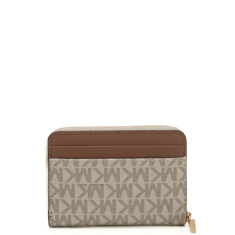 portafoglio piccolo da donna con logo monogram all over vaniglia miniatura 3