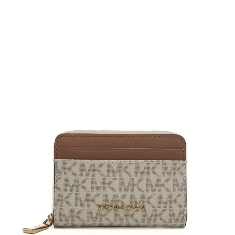 portafoglio piccolo da donna con logo monogram all over vaniglia