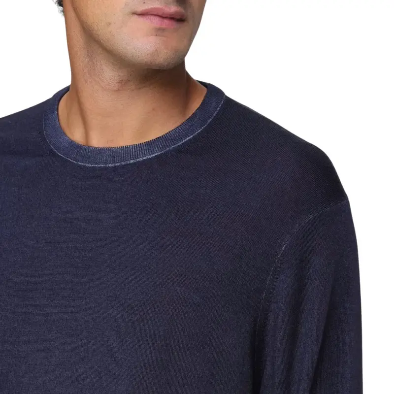 pullover da uomo girocollo in lana merino crew midnight miniatura 3