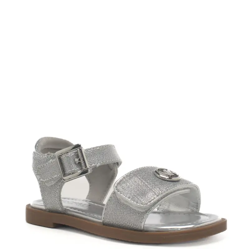 Michael Kors sandali da bambina con logo monogram frontale argento miniatura 2
