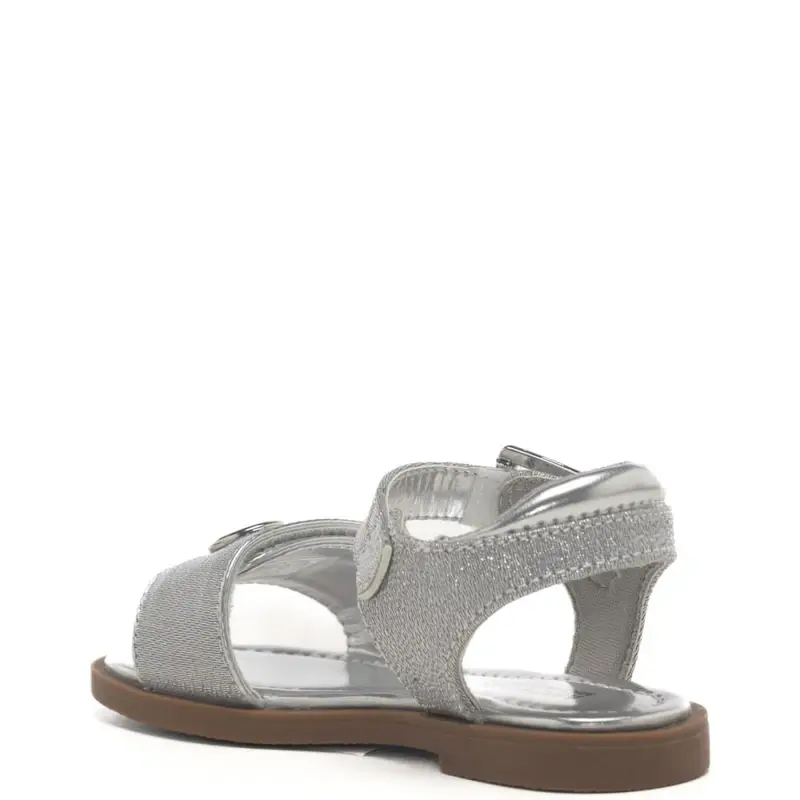Michael Kors sandali da bambina con logo monogram frontale argento miniatura 3